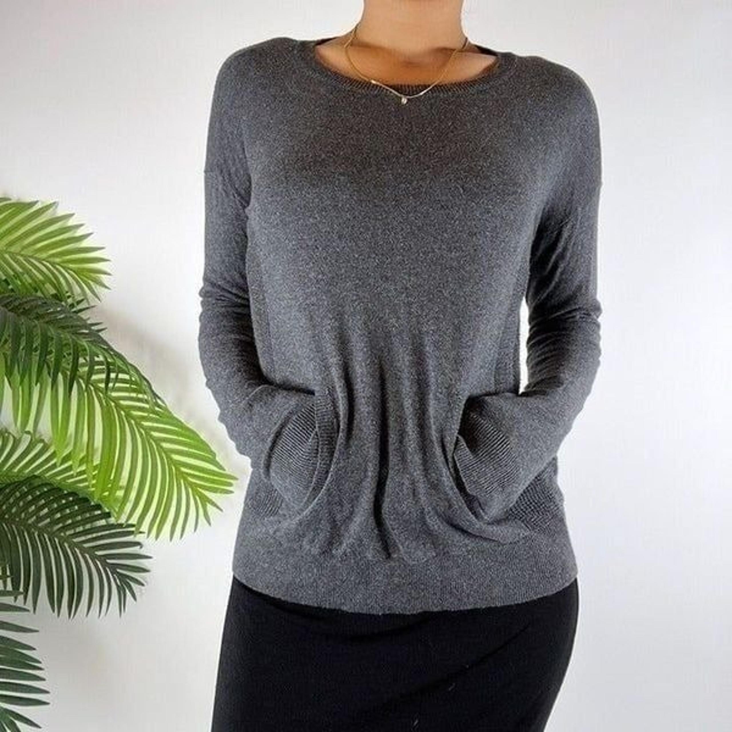 Vintage Y2K Chaps Gray Indie Grunge Casual Long Sleeve Sweater Top / Size: XS