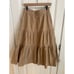 Brochu Walker Women's Tiered Midi Skirt Sz M Button Front Elastic Waist