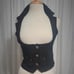 Tripp NYC Black waistcoat vest with silver skull buttons in size Large
