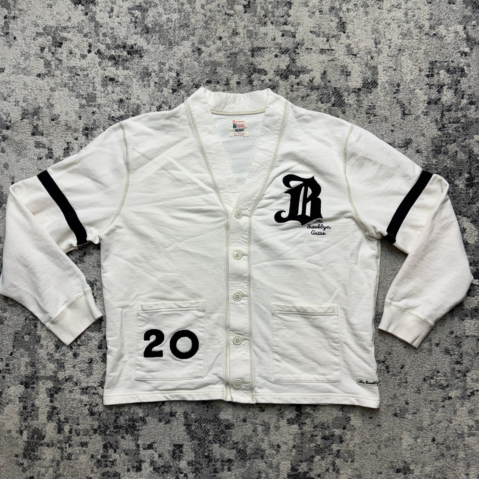 Champion Todd Snyder Cardigan Mens 2XL White The Brooklyn Circus