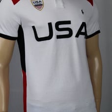 Ralph Lauren White/red/blue USA Custom Fit Polo Shirt NWT small #3