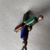 VINTAGE MEXICO MODERNIST PENDANT LARGE SIGNED SILVER CROSS DROP GEMSTONES