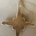 VINTAGE MEXICO MODERNIST PENDANT LARGE SIGNED SILVER CROSS DROP GEMSTONES
