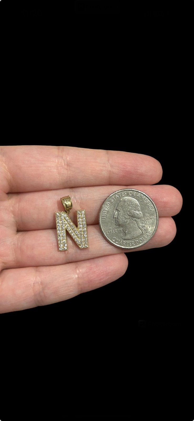 10k gold Block letter name initail pendant gift for him and her