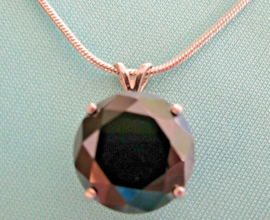 7.30ct REAL NATURAL BLACK DIAMOND NECKLACE*CERTI FICATE*FREE DIAMOND TESTER