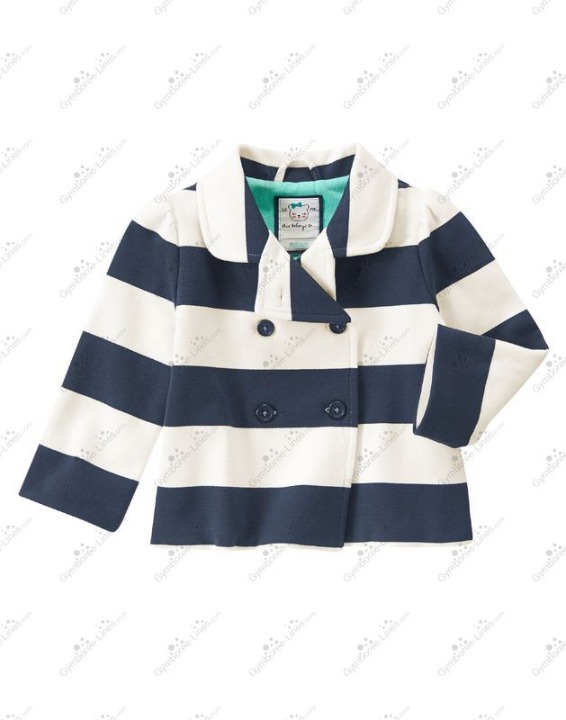 NEW Gymboree Navy Stripe Coat 2T-3T 4-5T
