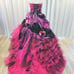 (Pannier, with veil) Wedding dress set in pink color for culture festival or wedding.