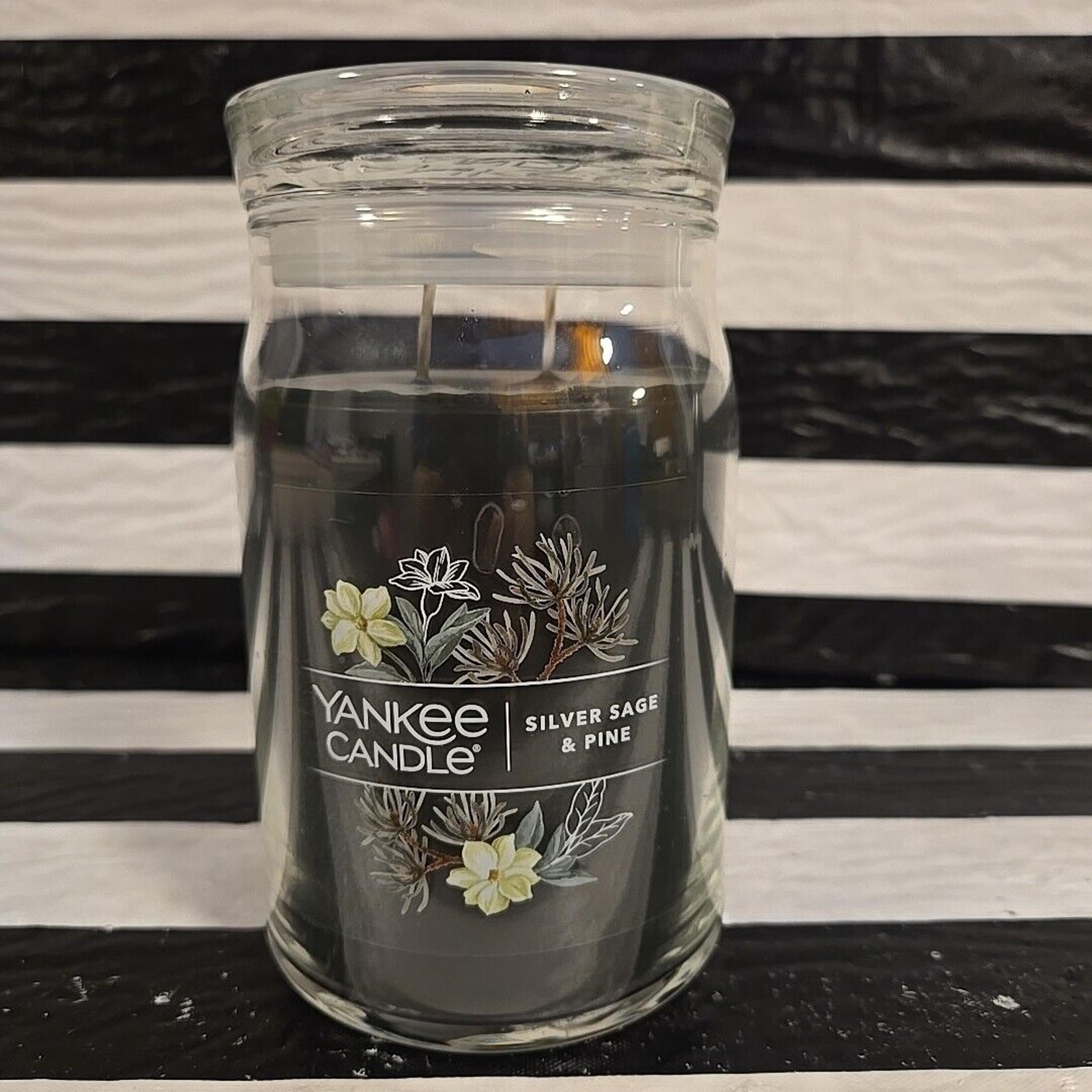 Yankee Candle SILVER SAGE & PINE 20 oz 2 Wick Christmas Holiday Large Jar