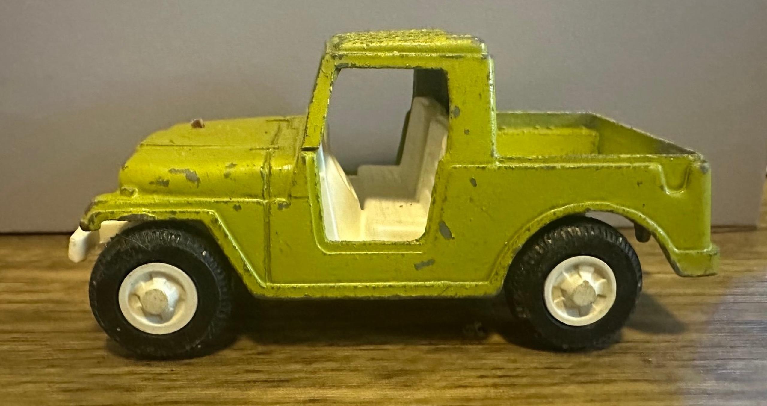 1969 TootsieToy Jeep Vintage Diecast and Plastic Toy Car Lime Green