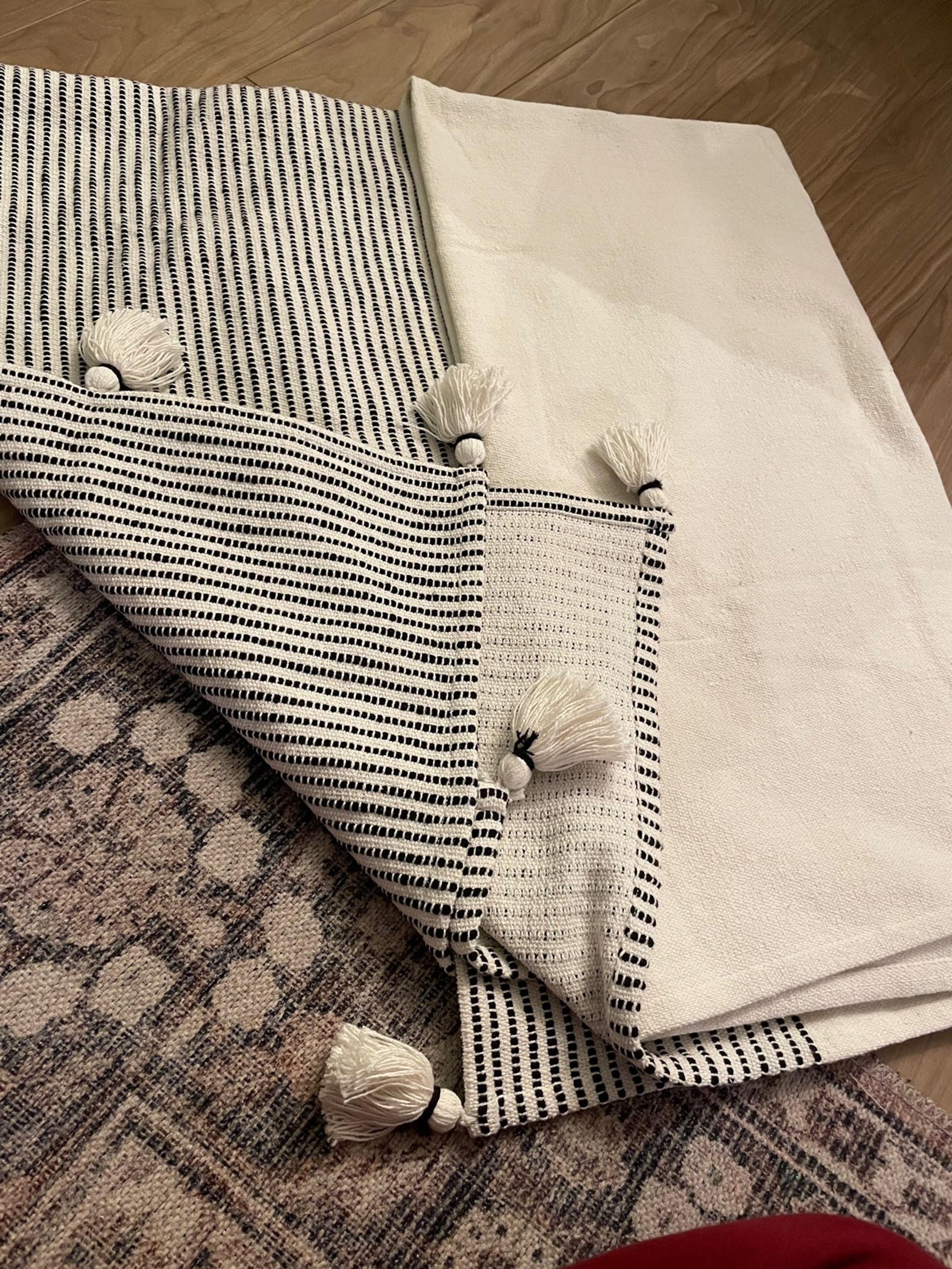 Threshold oversized tassel throw