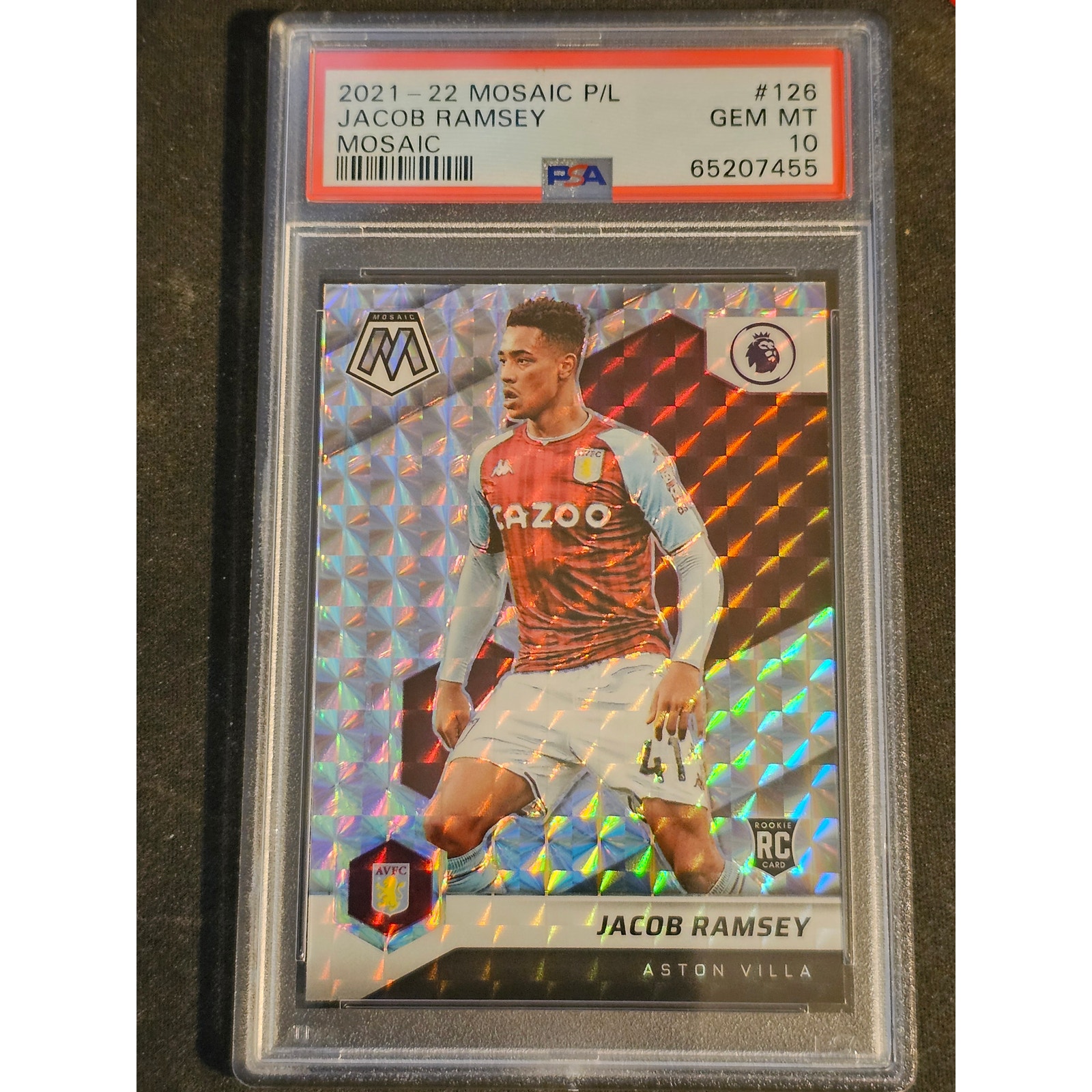 2021-22 MOSAIC PREMIER LEAGUE JACOB RAMSEY MOSAIC ROOKIE PSA 10