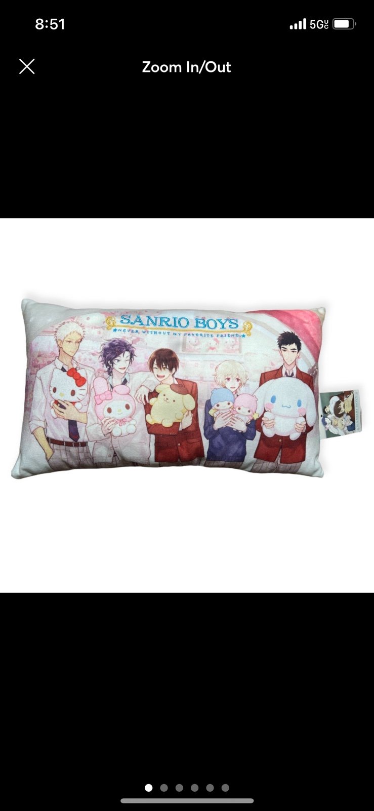 NWT SANRIO BOYS KAWAII SMALL DECORATIVE PILLOW