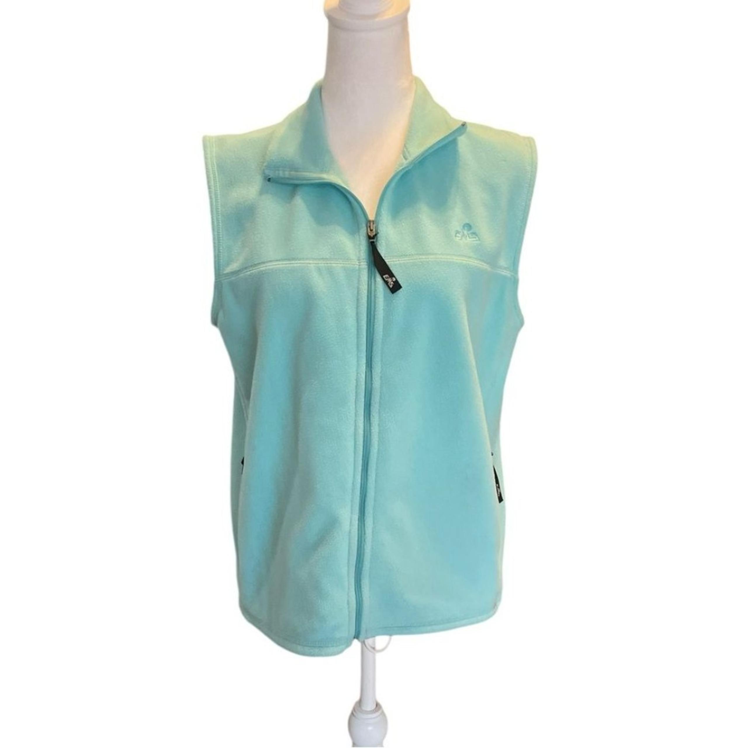 Eastern Mountain Sports EMS Fleece Vest Zip Up Womens Size Medium Turquoise