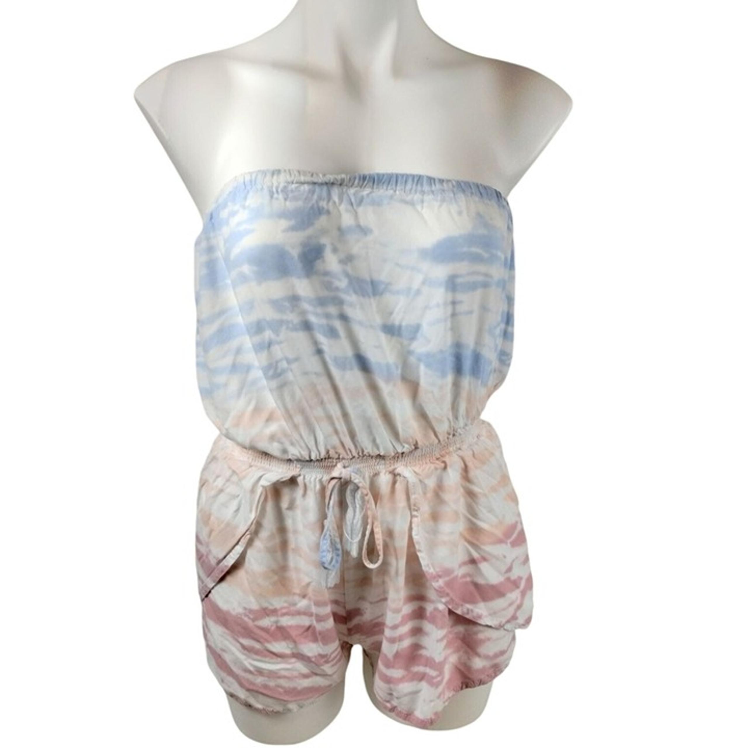 Ocean Drive Womens Small Strapless Tie-Dye Romper
