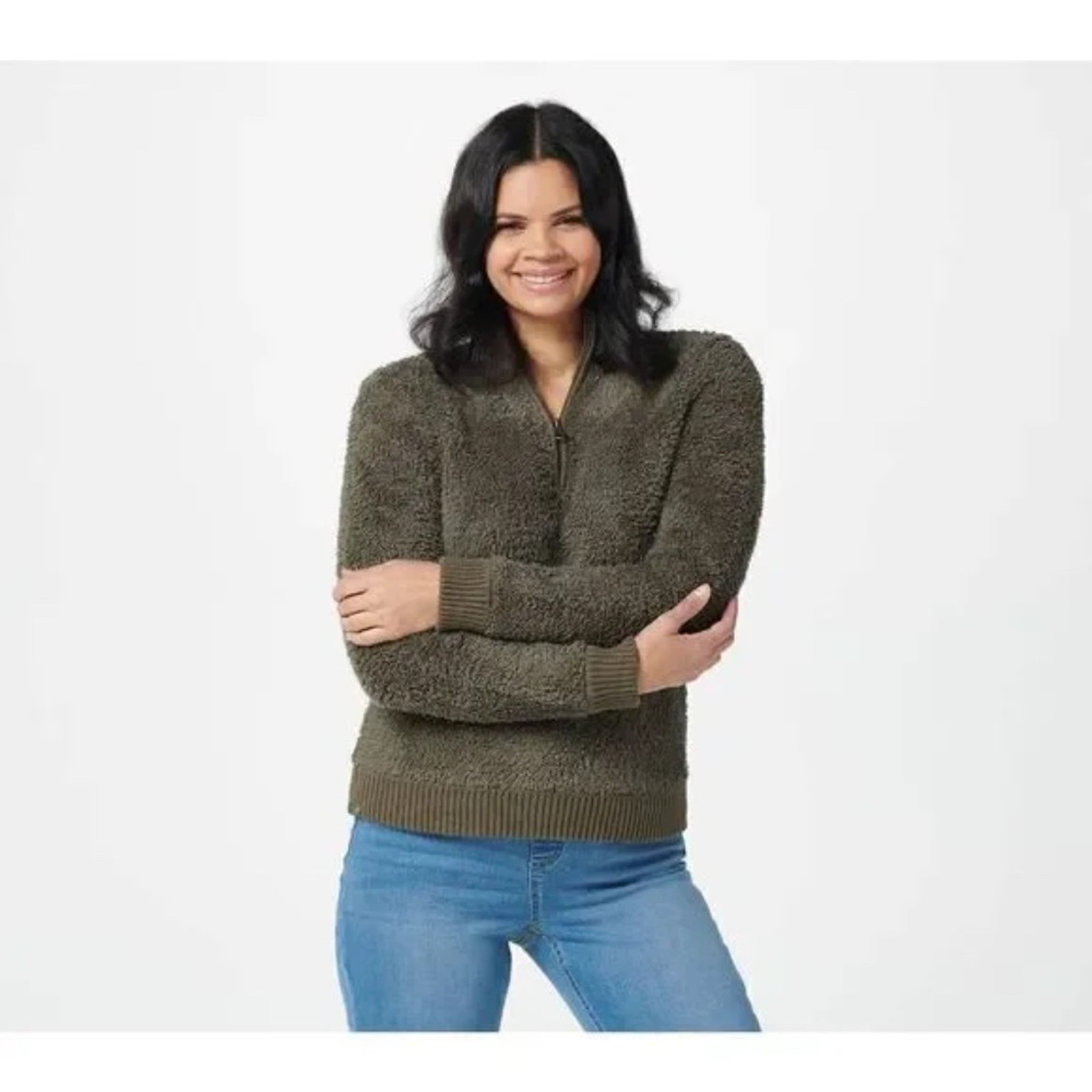 Barefoot Dreams Cozychic Shearling Half Zip Pullover Size 2X