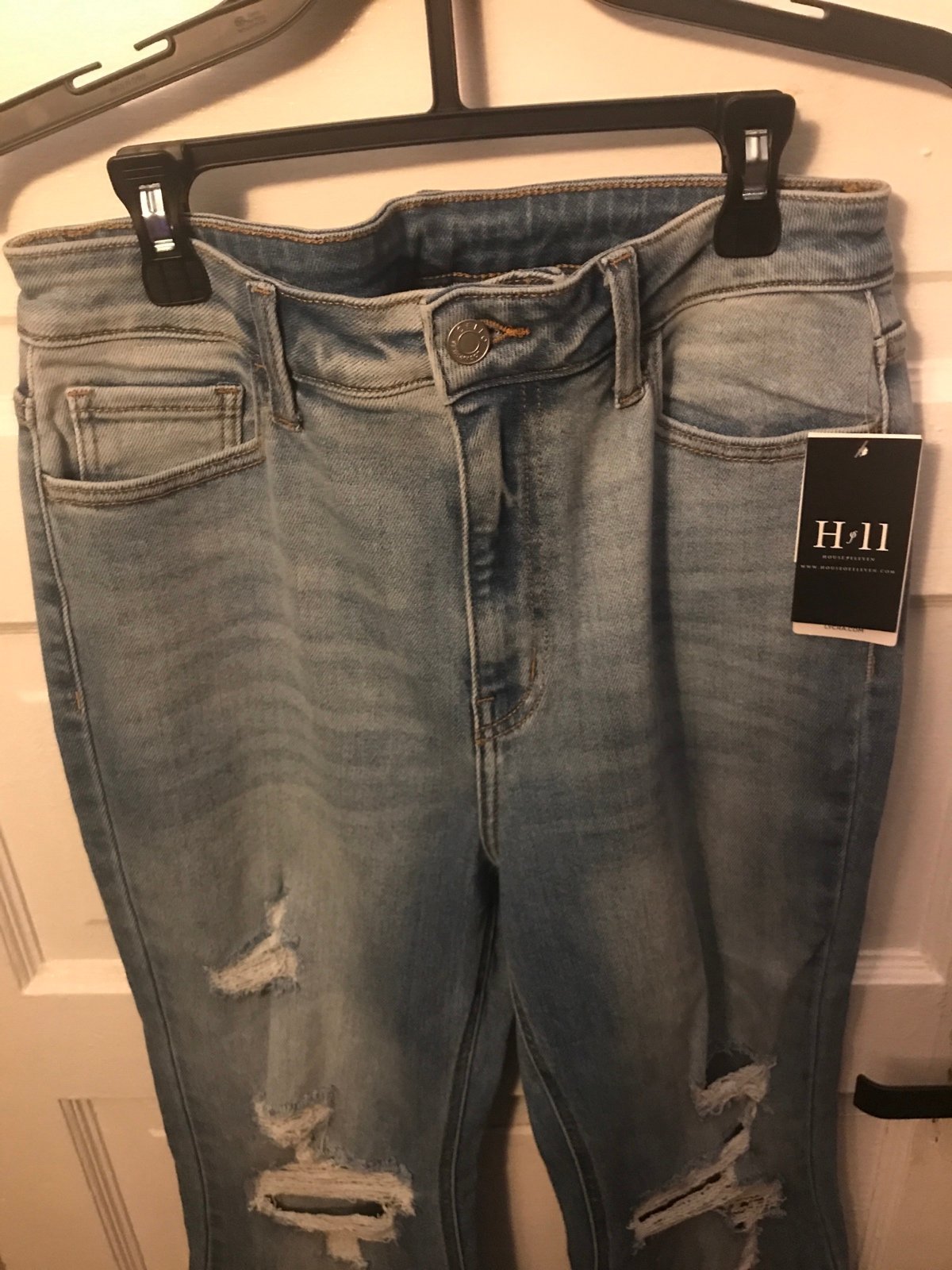 ￼Darcy and Stacy Silva house 11￼ Bellbottoms jeans rhinestones Sliver jeans
