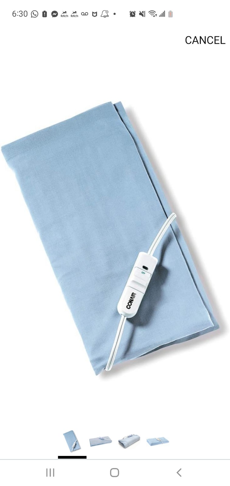 Conair Moist Heating Pad, Blue