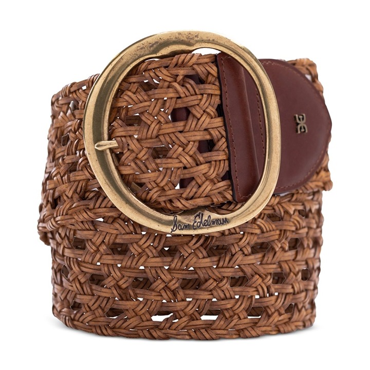 Sam Edelman Belt Womens Large 70MM Brown Woven Leather Belt NWT