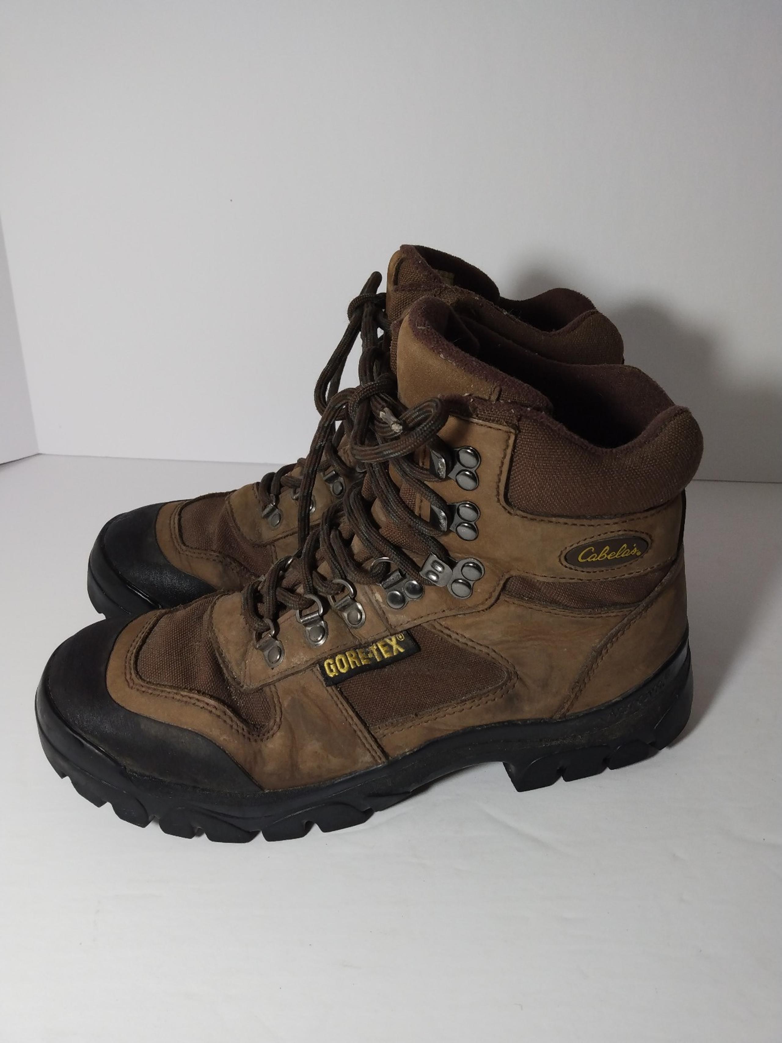 Mens Cabelas 81-1186 Gore-Tex Vibram Leather Hiking Boots Sz 8