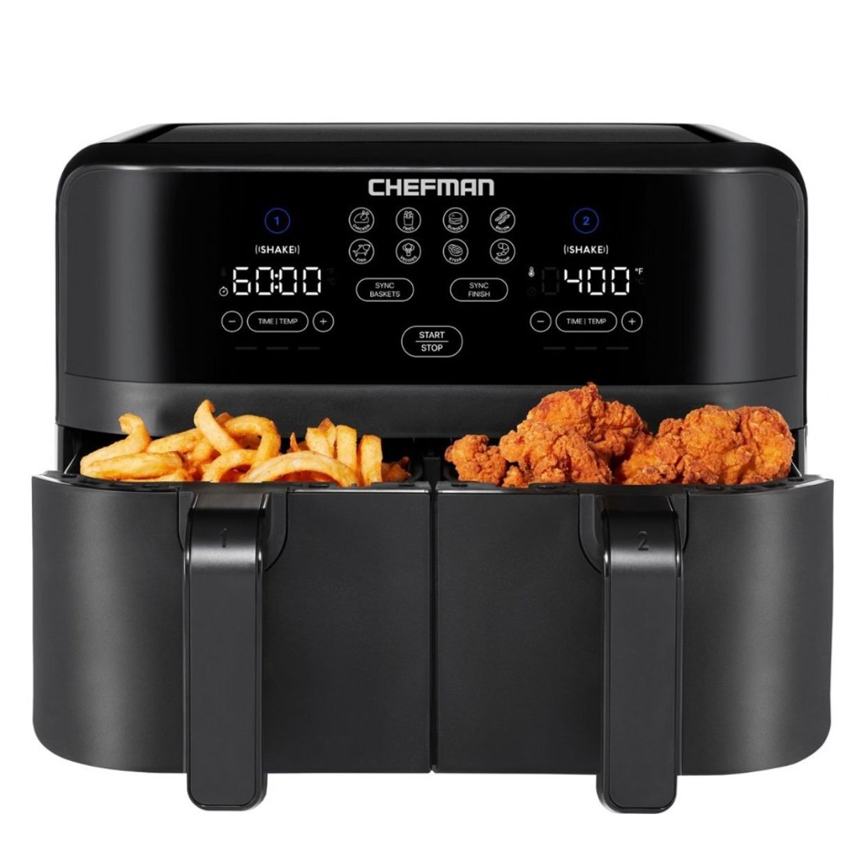 Chefman TurboFry® 9 Qt. Digital Touch Dual Basket Air Fryer - Matte Black