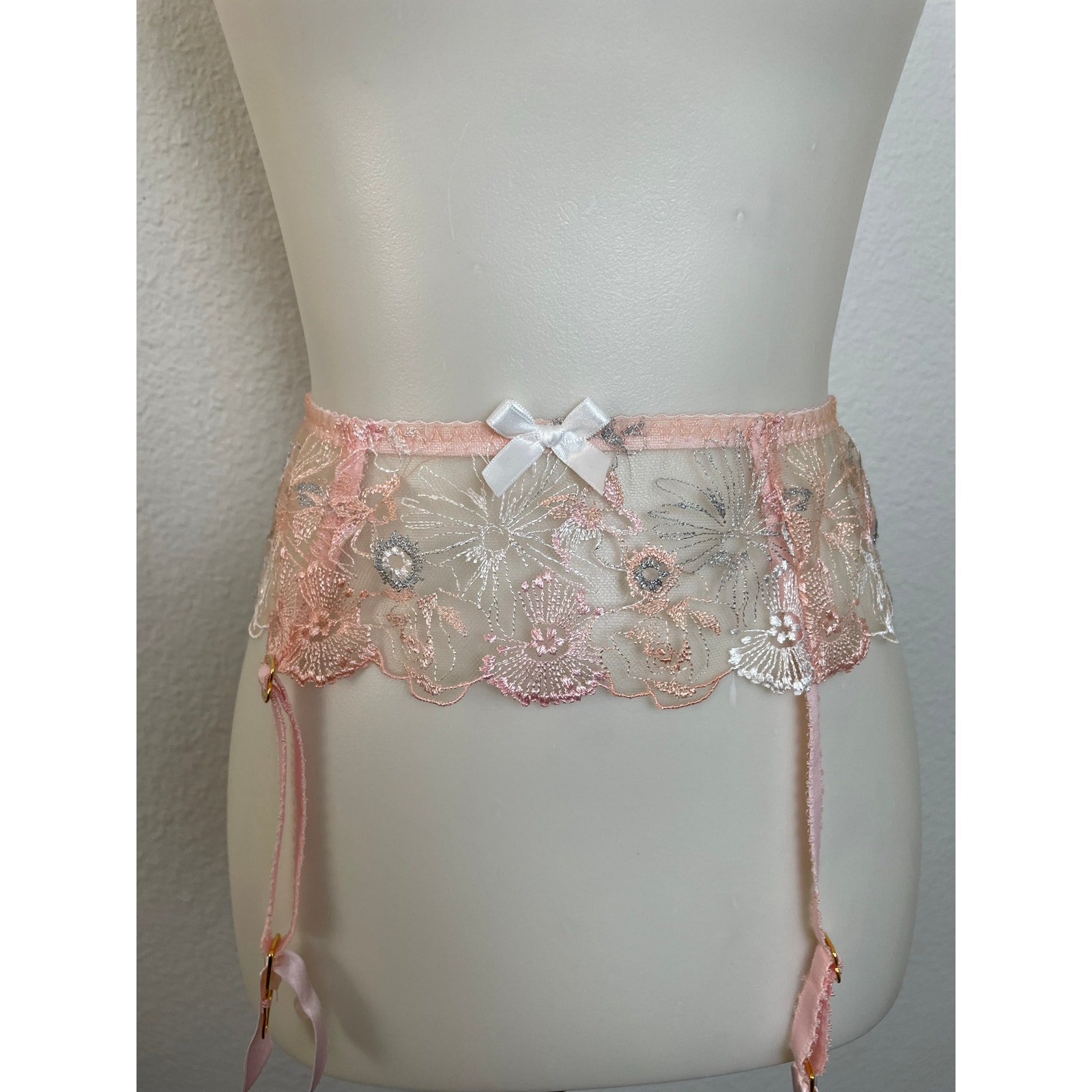 Agent Provocateur Garter Belt Lingerie Sheer Floral Embroidered Intimates