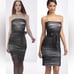 NWT Tadashi Shoji Strapless Layered Ruched Tulle Shift Dress Waist Tie Size 8