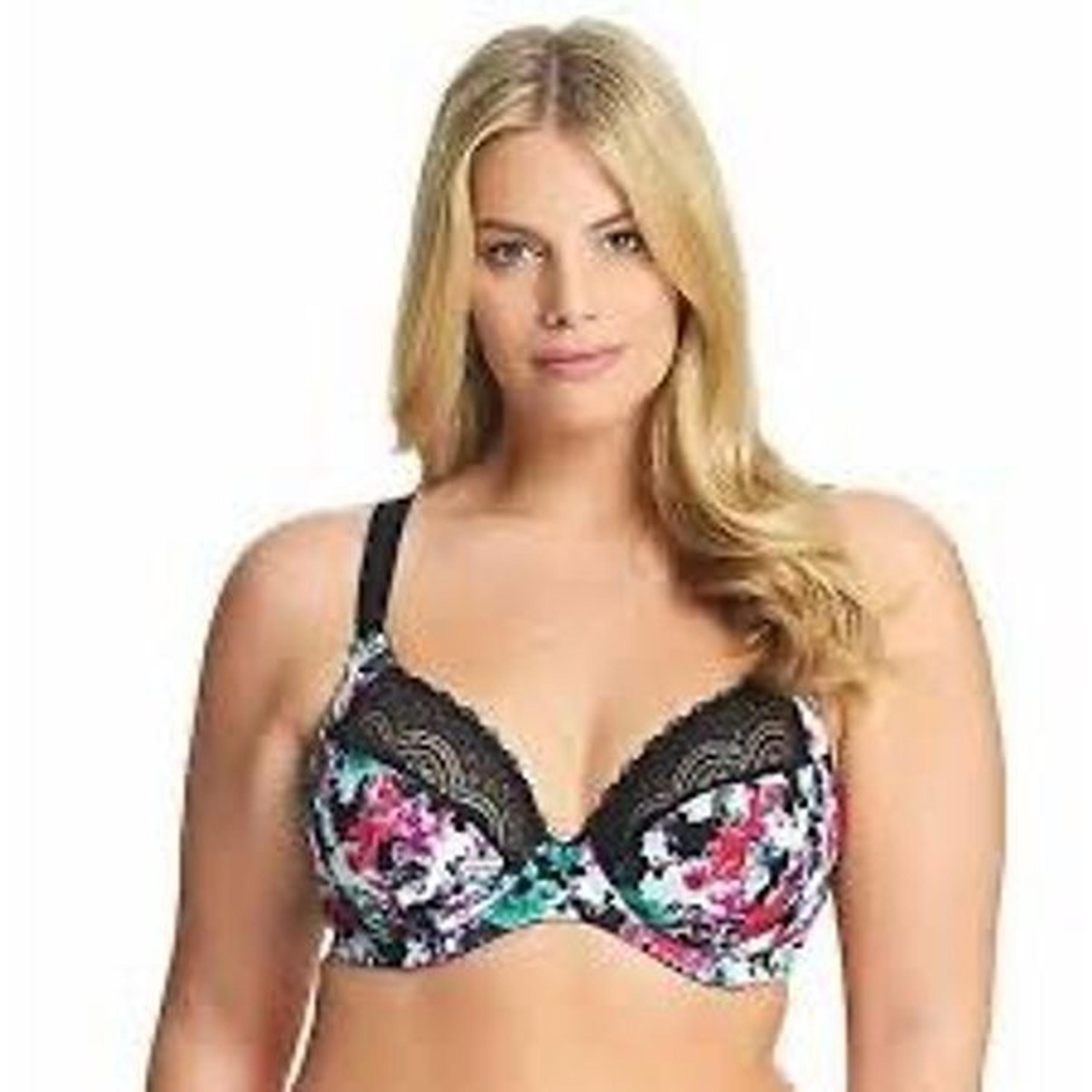Elomi Multicolor Stretch Floral Lace Jenna Underwire Plunge Bra Size 40G