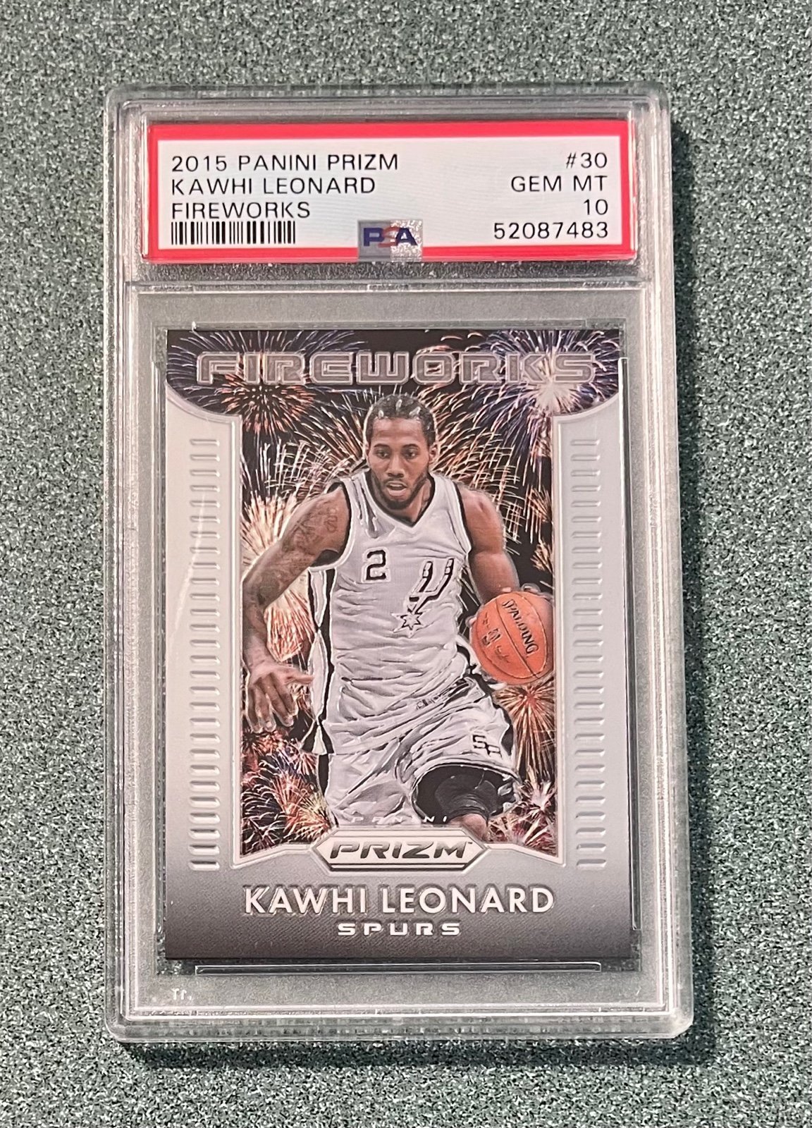 2015 Panini PRizm #30 Kawhi Leonard Fireworks PSA 10 GEM MINT