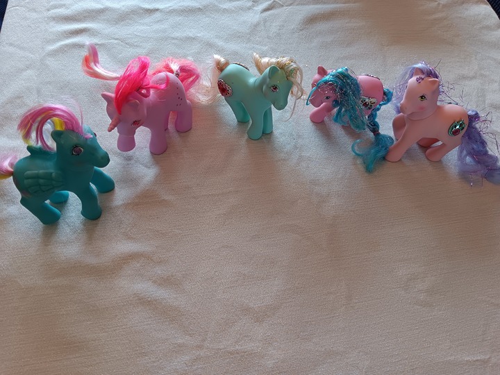 Vintage My Little Pony G1 1980s Princess 5 Ponies Twinkle Eyes Tinsel Hair