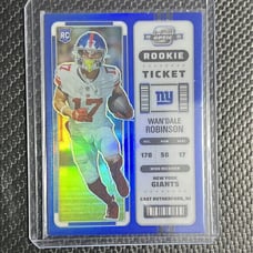 2022 Panini Contenders Optic Wan’Dale Robinson Rookie Ticket Blue /99 Giants