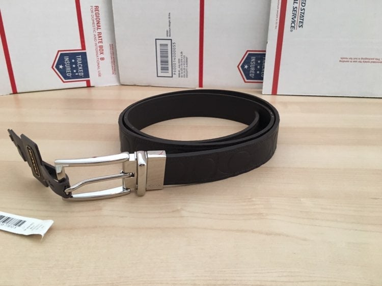 Coach Men’s Brown Unisex Reversible Belt