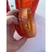 LE Smith Cannister Set Amberina Red Orange Glass Lot 3 Vintage Moon and Stars