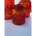 LE Smith Cannister Set Amberina Red Orange Glass Lot 3 Vintage Moon and Stars