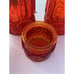 LE Smith Cannister Set Amberina Red Orange Glass Lot 3 Vintage Moon and Stars