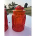 LE Smith Cannister Set Amberina Red Orange Glass Lot 3 Vintage Moon and Stars