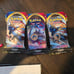 Three sleeved sword and shield booster packs base set