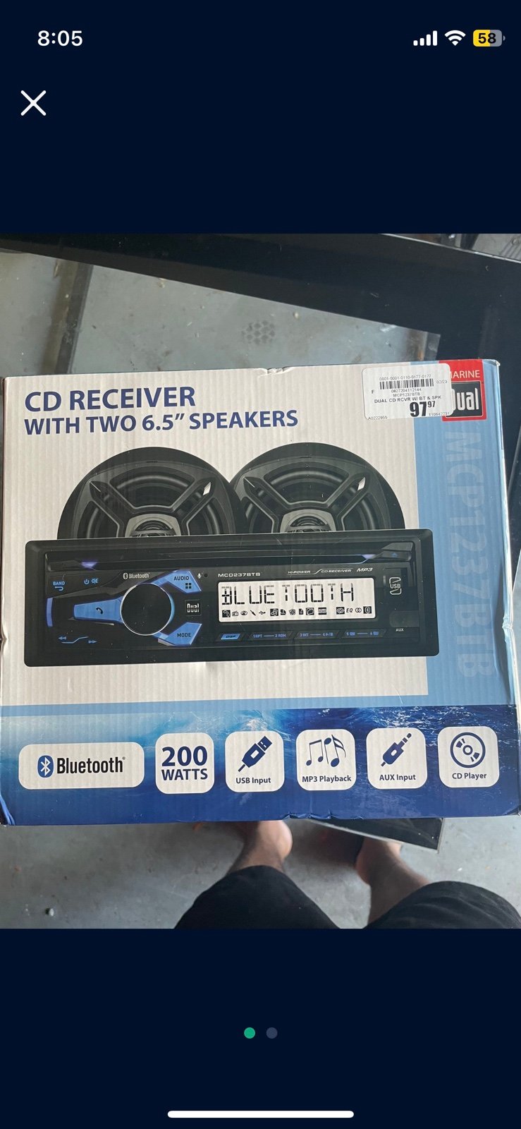 Marine CD player & Speakers with Bluetooth