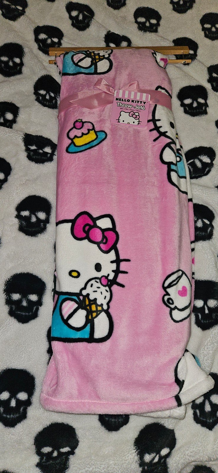 Hello kitty ice cream and cupcake blanket