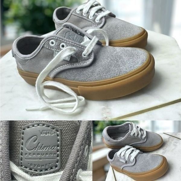 VANS Kids Pro Chima Ferguson Gum Sole Sneakers Shoes Grey Size 13