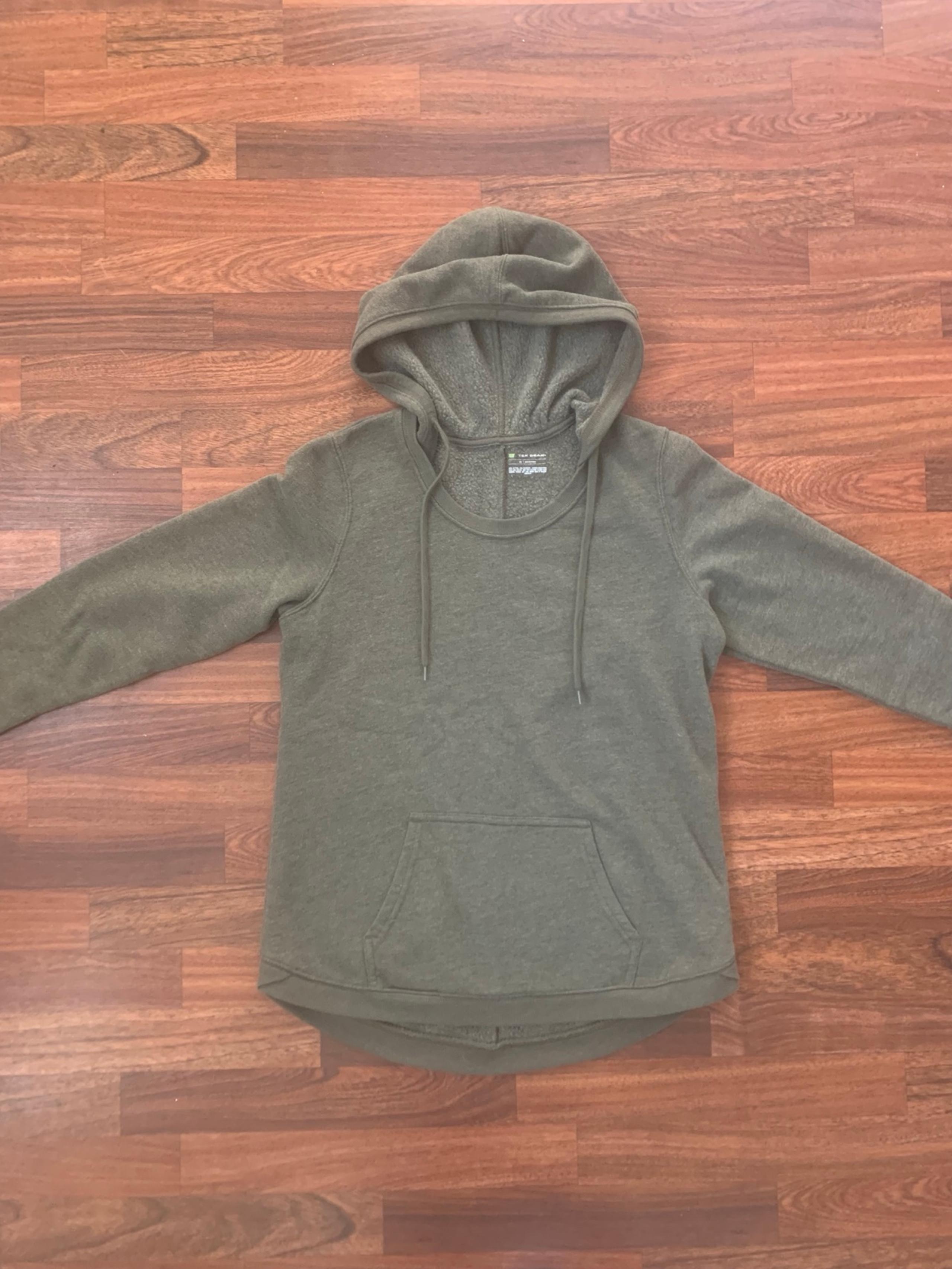 Tek Gear Women’s Medium Hoodie Green Hooded Sweatshirt Thumb Slits