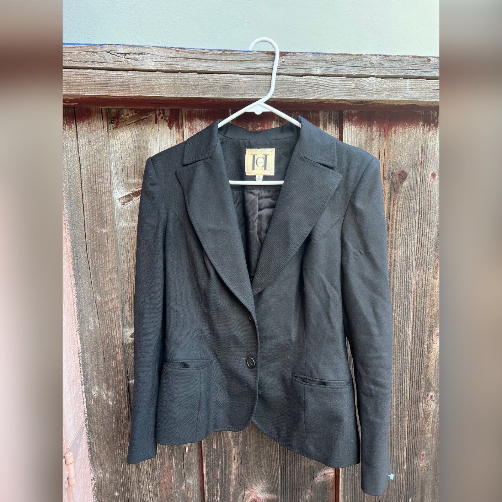 Carolina Herrera Black Silk Wool Blazer