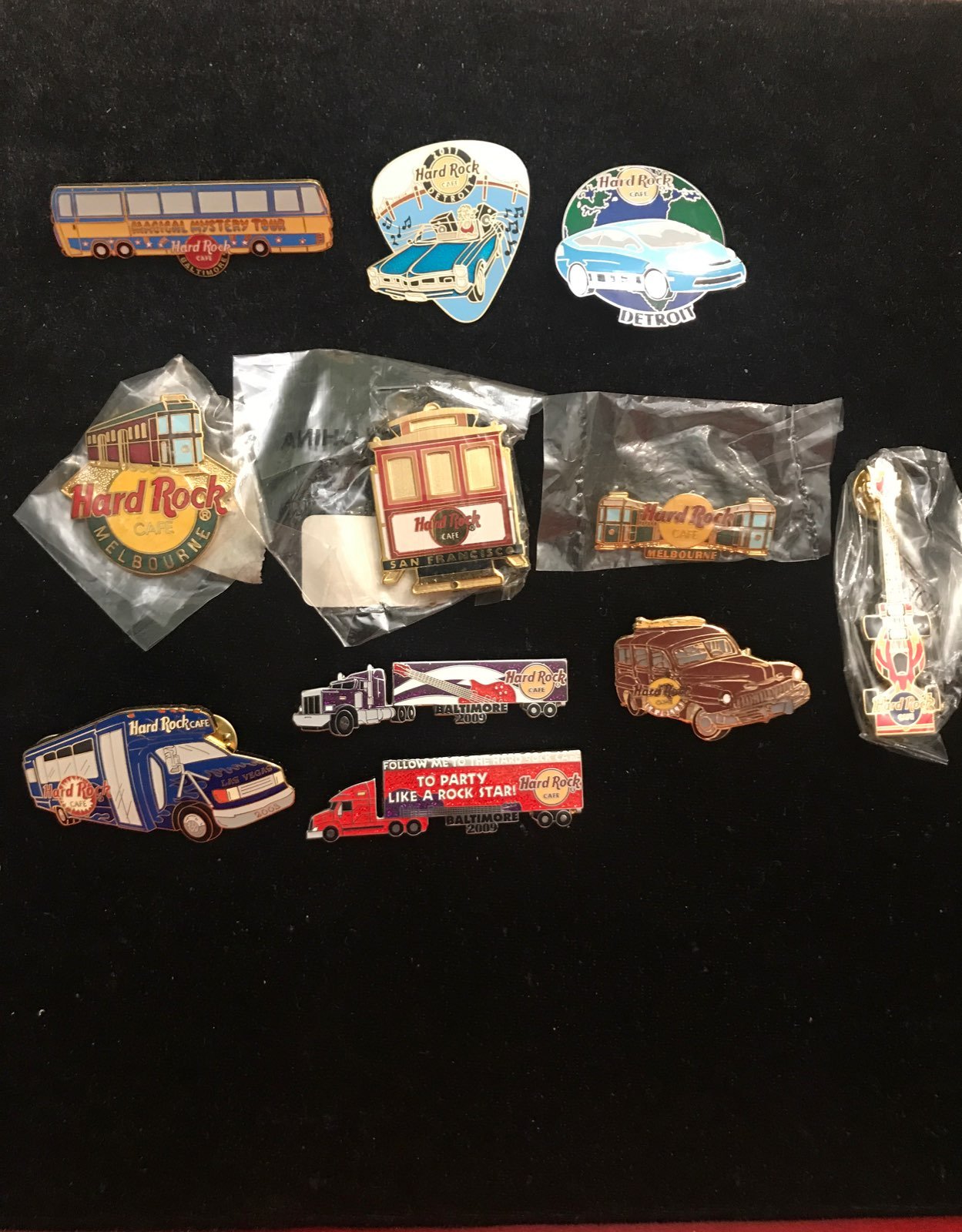11 Hard Rock Cafe TRANSPORTATION Pins
