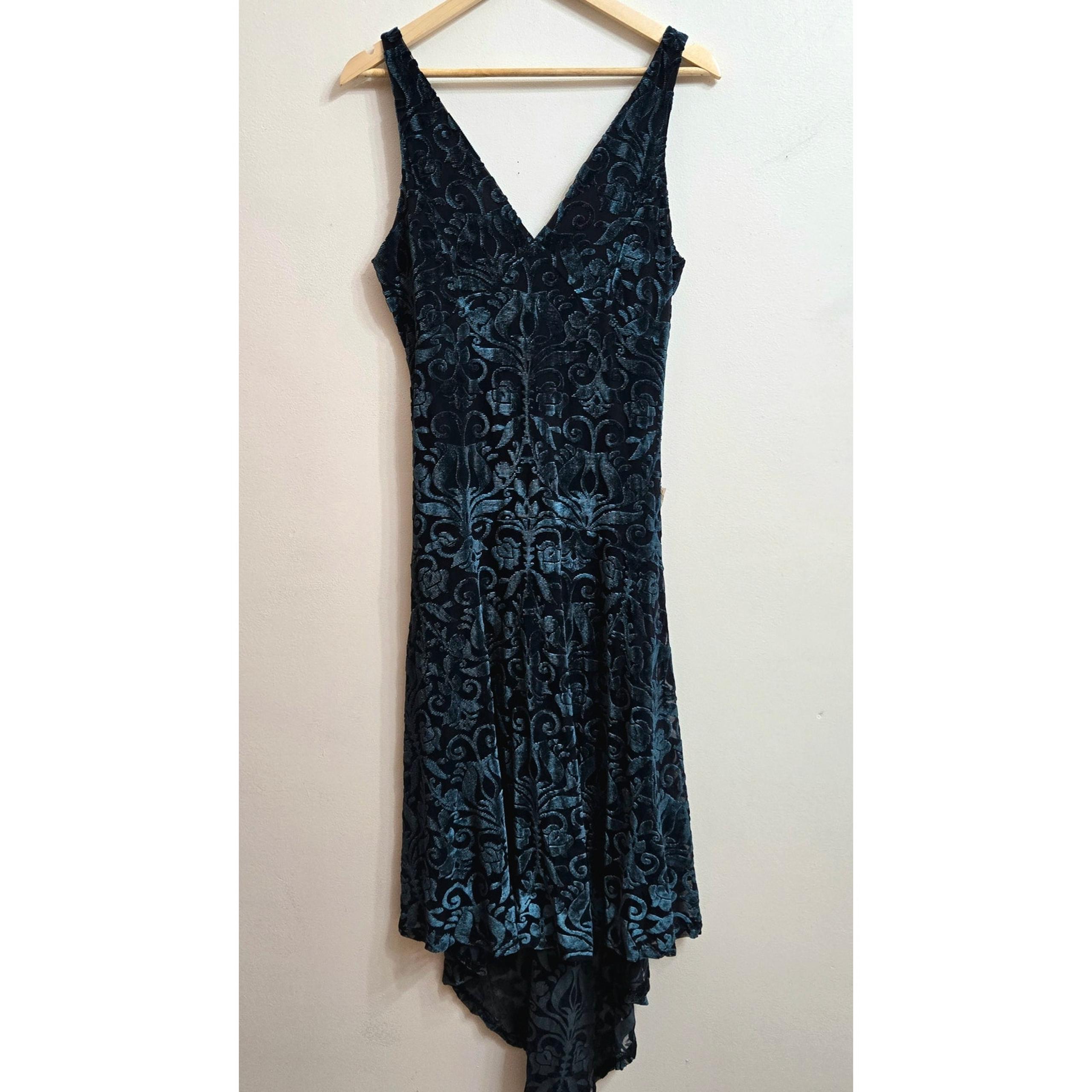 Venus Womens Velvet Babydoll Hi-Low Dress Sz M Sheer Whimsigoth Boho