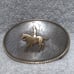 Irvine & Jachens Comstock Silver Engraved Working Cowboy Riding Horse Buckle VTG
