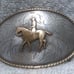 Irvine & Jachens Comstock Silver Engraved Working Cowboy Riding Horse Buckle VTG