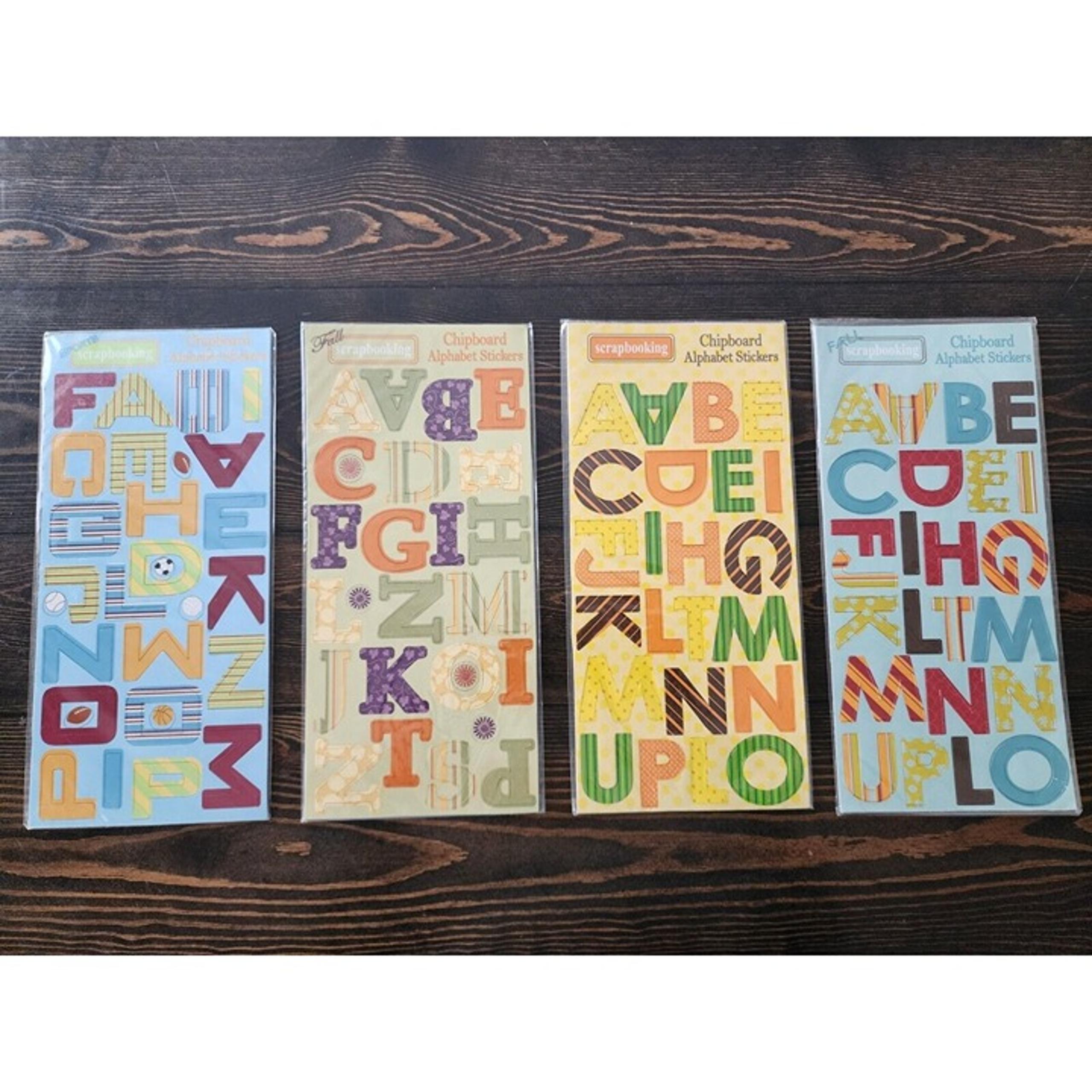 LOT Chipboard Letters Alphabet Colorful Fall Winter Sports Retired #10 NEW