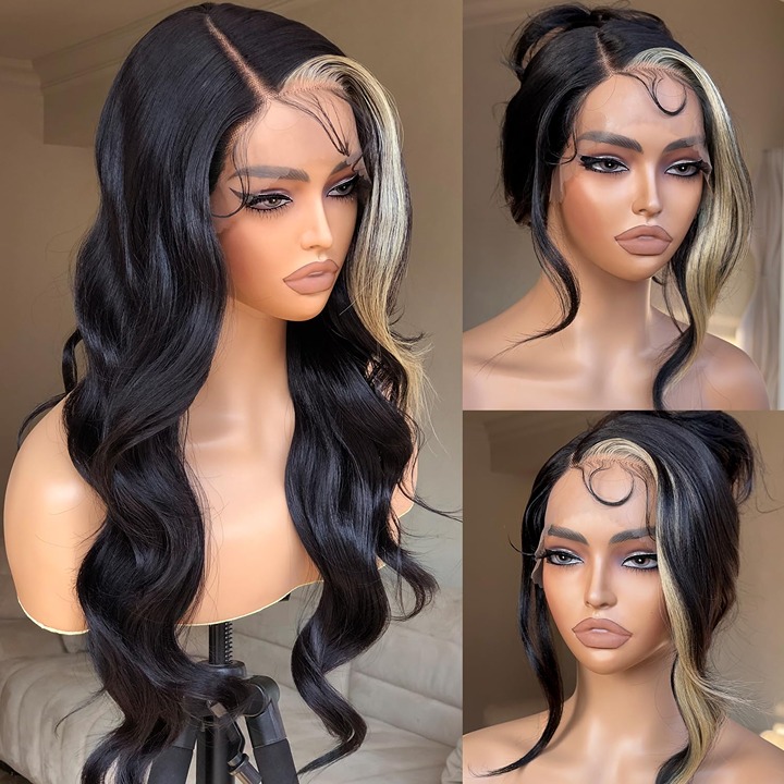 Wig Lace Front Wig Pre Plucked, Synthetic Lace Front Wigs for Women,