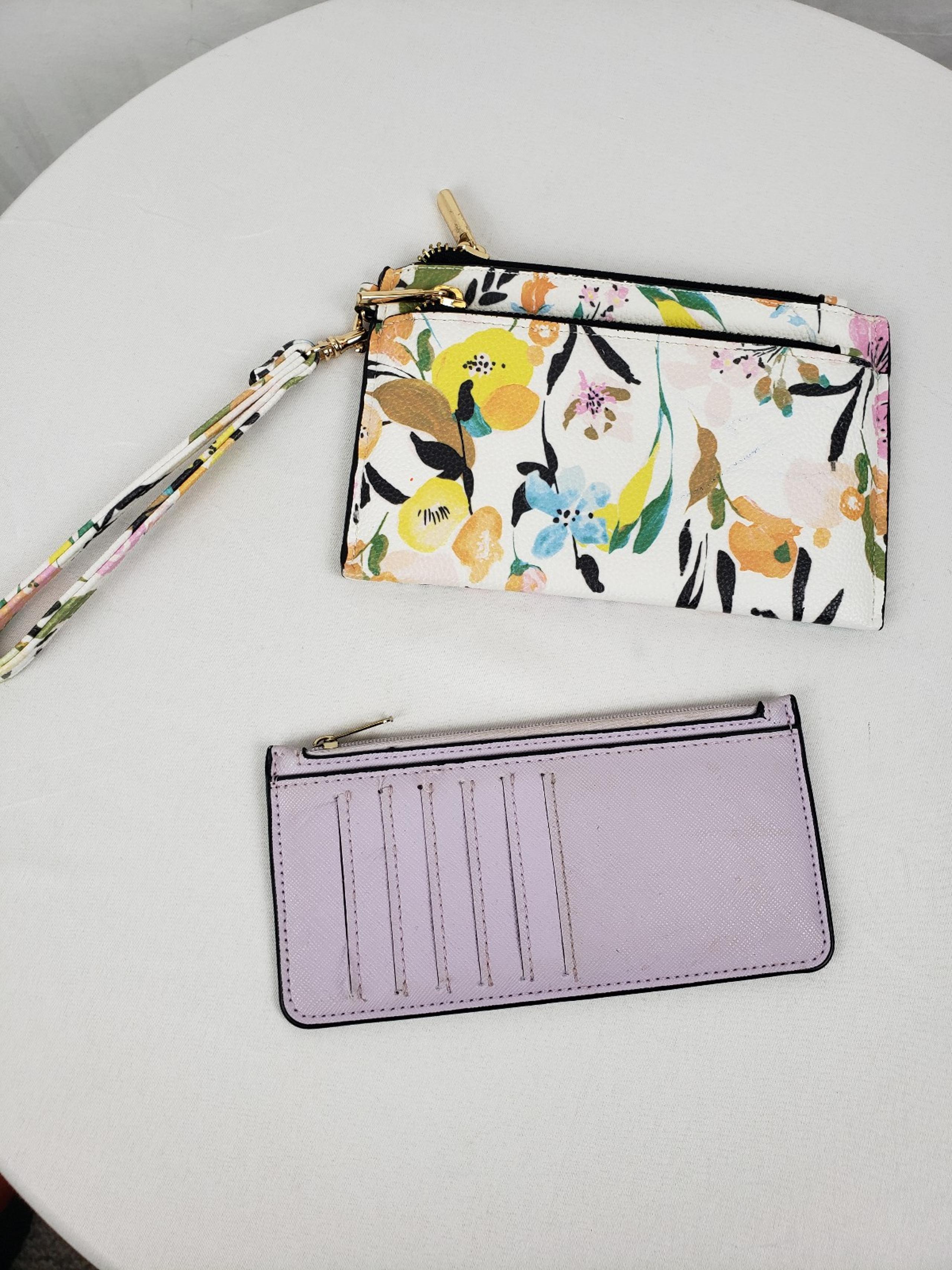 A New Day lot of 2 Purple and Floral Wallet/Wristlet