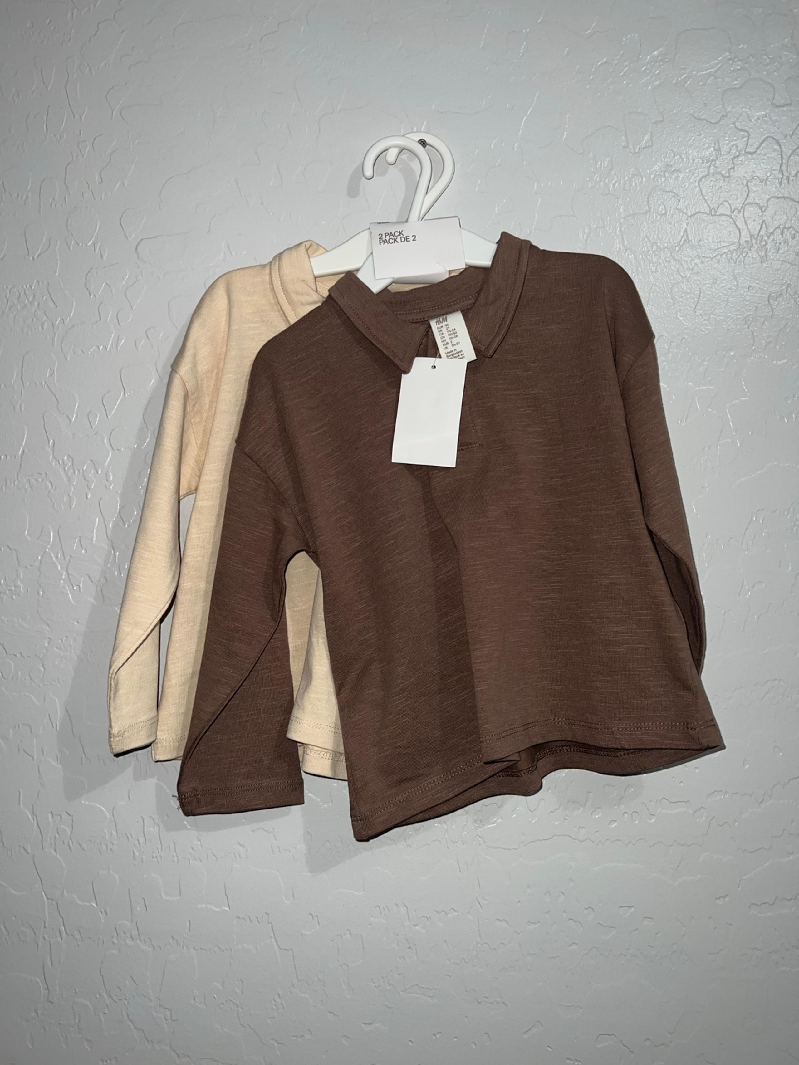 H&M Kids Long Sleeve Tees - Brown and Cream