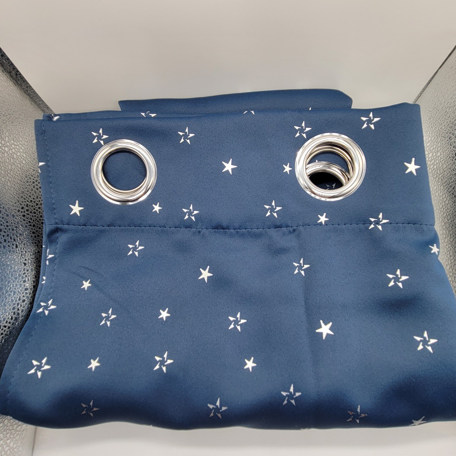 DECONOVO 100% Polyester Navy Blue 6 Panels Curtains W/Stars 42 W x 71.5 L
